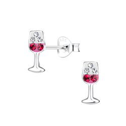 Wholesale Sterling Silver Wine Glass Ear Studs - JD17012