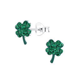 Wholesale Sterling Silver Clover Ear Studs - JD17117
