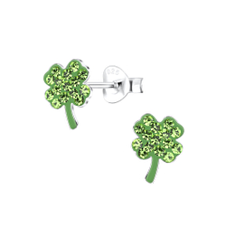 Wholesale Sterling Silver Clover Ear Studs - JD17117