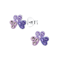 Wholesale Sterling Silver Triple Heart Ear Studs - JD17031