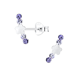 Wholesale Sterling Silver Flower Ear Studs - JD17173