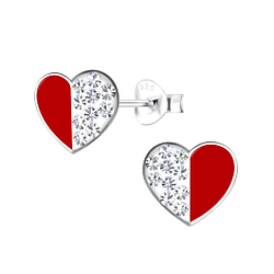 Wholesale Sterling Silver Heart Ear Studs - JD17103