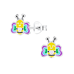 Wholesale Sterling Silver Bee Ear Studs - JD17168