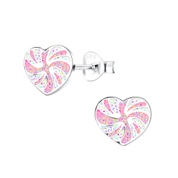Wholesale Sterling Silver Spiral Heart Ear Studs - JD17152