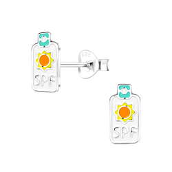 Wholesale Sterling Silver Sunscreen Bottle Ear Studs - JD17157