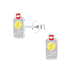 Wholesale Sterling Silver Sunscreen Bottle Ear Studs - JD17154