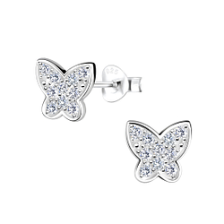 Wholesale Sterling Silver Butterfly Ear Studs - JD17201