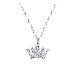 Wholesale Sterling Silver Crown Necklace - JD17287