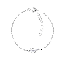 Wholesale Sterling Silver Feather Bracelet - JD17260