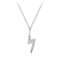 Wholesale Sterling Silver Thunder Bolt Necklace - JD17288