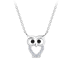 Wholesale Sterling Silver Owl Necklace - JD17272