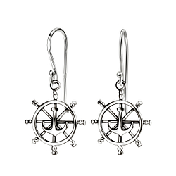 Wholesale Sterling Silver Ship Wheel Earrings - JD5144