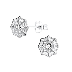 Wholesale Sterling Silver Spider Web Ear Studs - JD11305