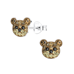 Wholesale Sterling Silver Crystal Bear Ear Studs - JD17249