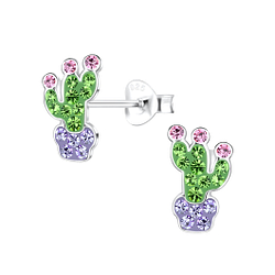 Wholesale Sterling Silver Cactus Ear Studs - JD17308