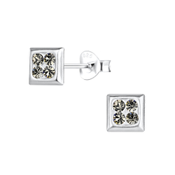 Wholesale Sterling Silver Square Ear Studs - JD17246