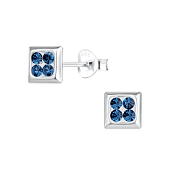 Wholesale Sterling Silver Square Ear Studs - JD17246
