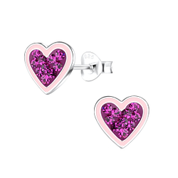 Wholesale Sterling Silver Heart Ear Studs - JD17163