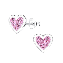 Wholesale Sterling Silver Heart Ear Studs - JD17162