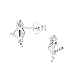 Wholesale Sterling Silver Flamingo Stud Earring - JD17221