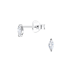 Wholesale 2x4mm Marquise Cubic Zirconia Ear Studs - JD17279