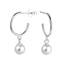 Wholesale 6mm Pearl Sterling Silver Ear Studs - JD17282