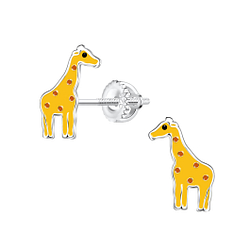 Wholesale Sterling Silver Giraffe Screw Back Ear Studs - JD17379