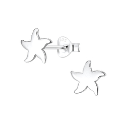 Wholesale Sterling Silver Starfish Ear Studs - JD17481