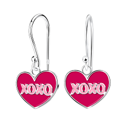 Wholesale Sterling Silver XOXO Heart Earrings - JD17486