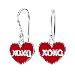 Wholesale Sterling Silver XOXO Heart Earrings - JD17489