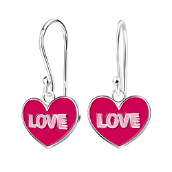 Wholesale Sterling Silver Love Heart Earrings - JD17496