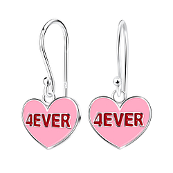 Wholesale Sterling Silver 4Ever Heart Earrings - JD16048