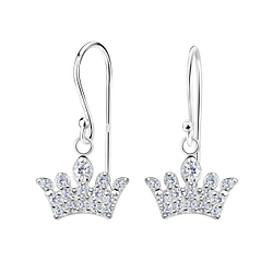 Wholesale Sterling Silver Crown Earrings - JD17360