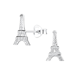 Wholesale Sterling Silver Eiffel Tower Ear Studs - JD17546