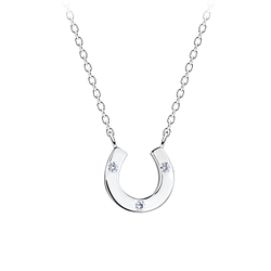 Wholesale Sterling Silver Horseshoe Necklace - JD17402