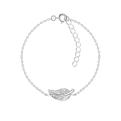 Wholesale Sterling Silver Leaf Bracelet - JD17410