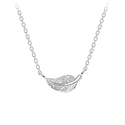 Wholesale Sterling Silver Leaf Necklace - JD17409