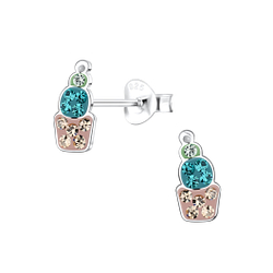 Wholesale Sterling Silver Cactus Ear Studs - JD17418
