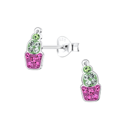 Wholesale Sterling Silver Cactus Ear Studs - JD17419
