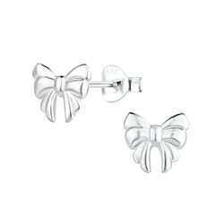 Wholesale Sterling Silver Bow Ear Studs - JD17513