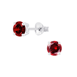 Wholesale 5mm Round Cubic Zirconia Sterling Silver Ear Studs - JD6396
