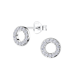 Wholesale Sterling Silver Circle Ear Studs - JD10614