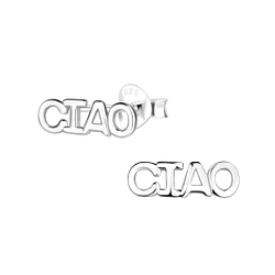 Wholesale Sterling Silver CIAO Ear Studs - JD17545