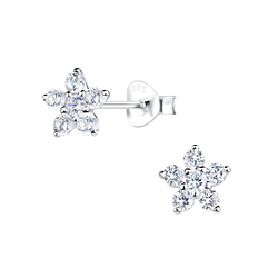 Wholesale Sterling Silver Flower Ear Studs - JD17779