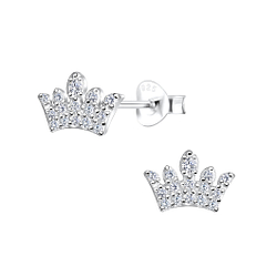 Wholesale Sterling Silver Crown Ear Studs - JD17333