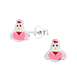 Wholesale Sterling Silver Chicken Ear Studs - JD17948