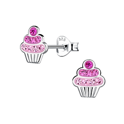 Wholesale Sterling Silver Cupcakes Ear Studs - JD17881