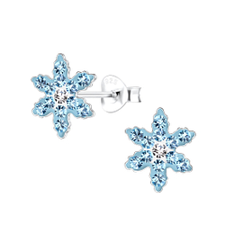 Wholesale Sterling Silver Snowflake Ear Studs - JD17853