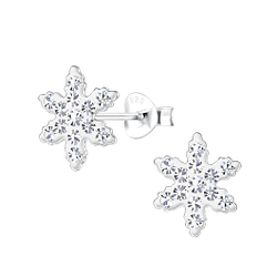 Wholesale Sterling Silver Snowflake Ear Studs - JD17852