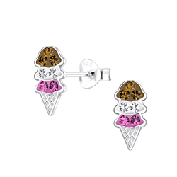 Wholesale Sterling Silver Ice Cream Ear Studs - JD17857